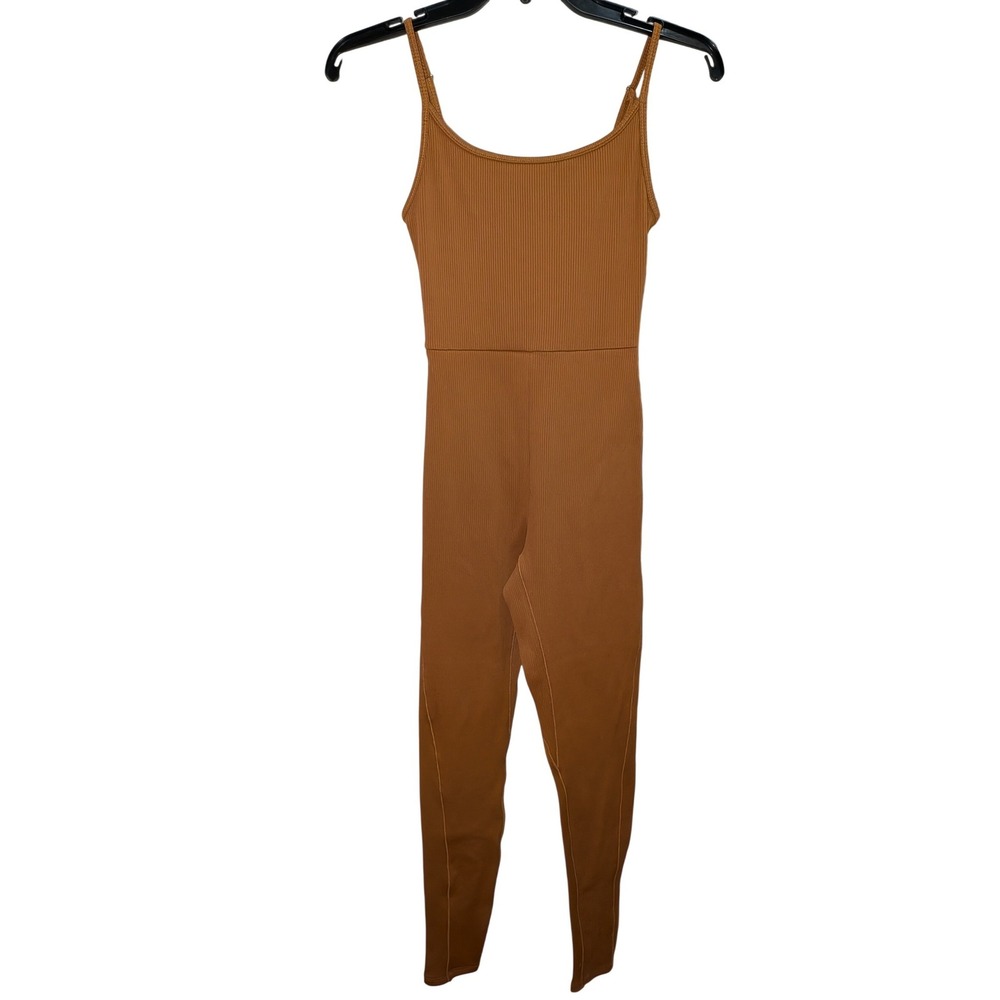 Wild Fable Brown Ribbed Knit‎ Sleeveless Jumpsuit Bodysuit One Piece NWT